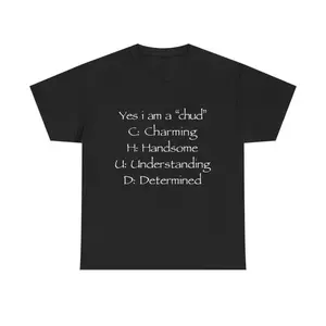 Men's Chud Acronym Meme Short-Sleeve Round Neck Casual Streetwear Unisex Cotton T-Shirt