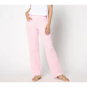 Quacker Factory Regular Stretch Seersucker Wide Leg Pant
