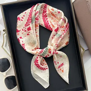 Square Scarf Fashionable And Versatile Professional Imitation Silk Women's Luxurious Printed Scarf Retro Printed Scarf