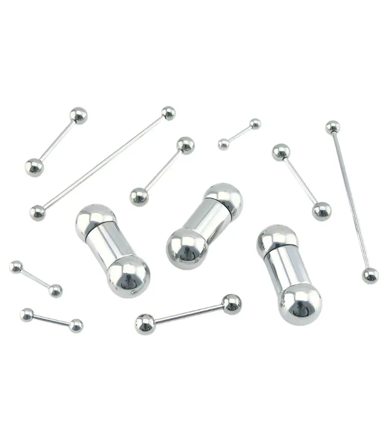 Stainless Steel Barbell Body Jewellery, 316L External Thread Piercing Accessory for Basic Wear