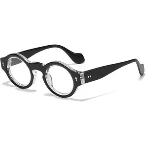 Yuki  Small Acetate Glasses Frame Prescription for Women Men Round Thick Eyeglasses Frames 41-28-145mm