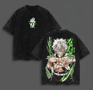 valentine shirts Wind Hashira Sanemi Shinazugawa T-Shirt x Demon Slayer Graphic Tee Angry Hashira Anime Streetwear Oversized Acid Washed Cotton Tee Gift for Anime Fans Infinity Castle Arc Merch Casual 100% Premium Cotton 230gsm Comfortable Soft Feel