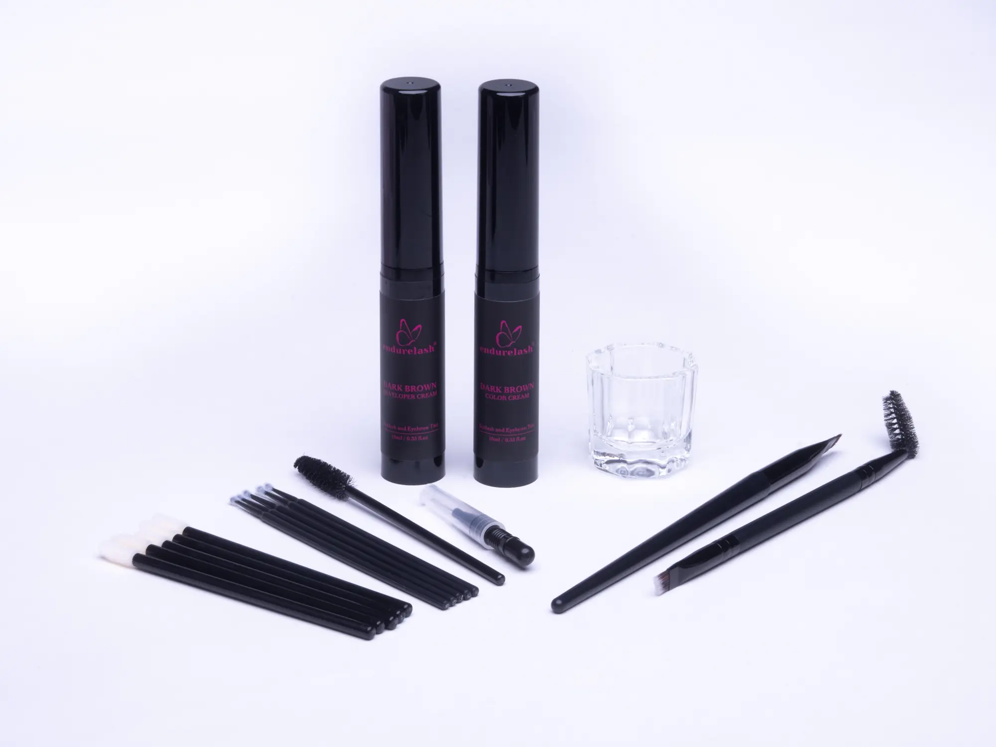 EndureLash Professional Lash & Brow Tint Full Kit, Cosmetic Makeup Kit with Developer, Color Cream, Application Brush & Tools, Custom Color Options for Natural Look, Brows & Lashes