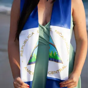[HOT] Nicaraguan Graduation Stole Class of 2026 Printed Sash, Custom Name School Stole, Nicaragua Flag Graduation Gift