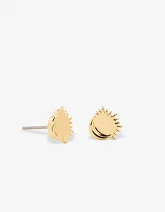Diamond Sun Earrings with Gemstones, Chic Minimalist 14k Gold Sun Earrings Stud Set,