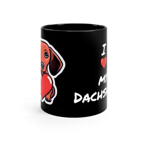 11oz Black Dachshund Mug