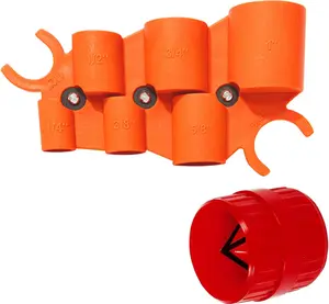 1/4'' - 1'' Depth Gauge and Pipe Deburring Tool Kit, 1/8'' to 1-5/8'' Inner Outer Reamer Pipe Tubing Chamfer Tool for PVC, PPR, CPVC, Brass, Aluminum Pipe