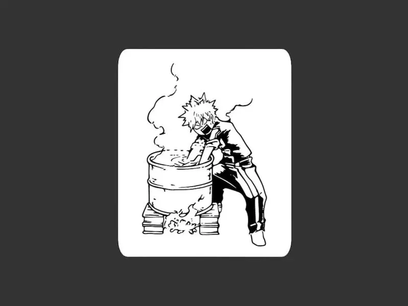 Bakugou Katsuki Quirk Training Sticker | BNHA Manga Panel Decal | My Hero Academia Vinyl Sticker | Anime Fan Art | Hot Water Training Scene
