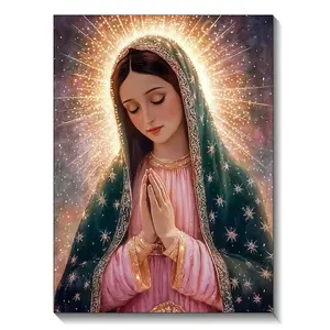 5D Diamond Painting Our Lady of  Virgin Mary Praying Religious Diamond Art Kit Catholic Home Wall Decor Handmade Gift For Christian