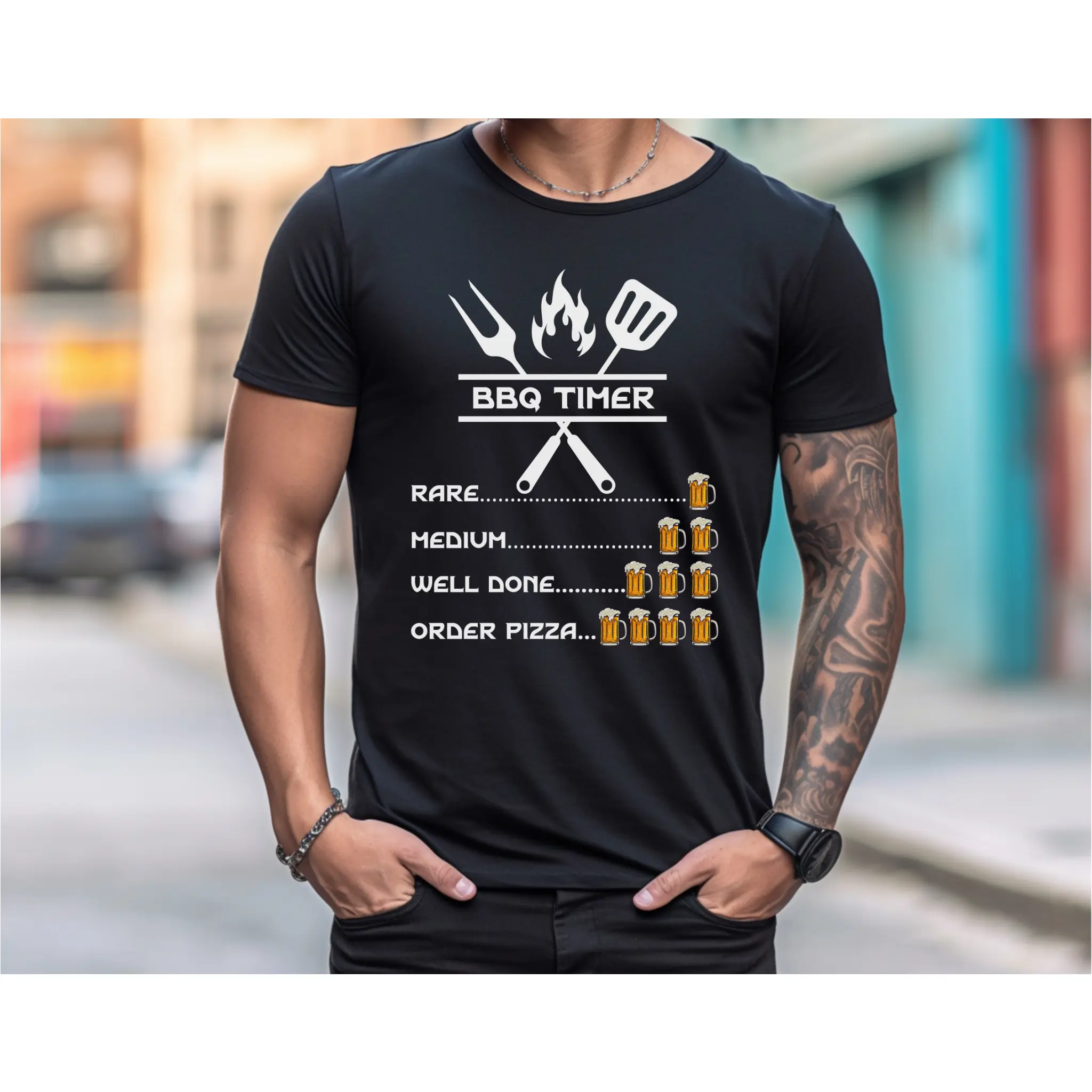 BBQ Timer Unisex Jersey Tee, Fun BBQ Shirt, Grill Lovers Gift, Summer Cookout Apparel, Father's Day T-Shirt, Unique Mens Gift