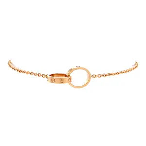 Pre-owned Cartier Love Interlocking Bracelet 18K Rose Gold by Rebag