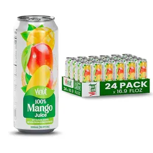 Vinut 100 Percent Mango Juice 24 Pack 16.9 Fl Oz No Added Sugar Non-GMO Vegan Gluten-Free Authentic Taste Tropical Beverage