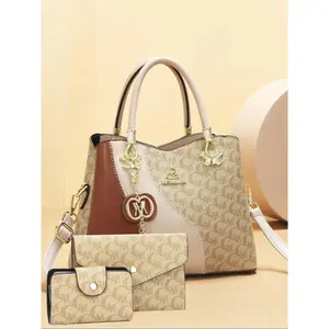 Women's Fashionable All Over Print Crossbody Bag & Wallet & Pouch Set, Casual Versatile Pu Leather Shoulder Bag Set for Women, Trendy High-quality Daily Commuting Bag Set, Wallet Set, Purse Set