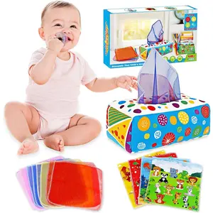 Baby Toys 6 to 12 Months - Baby Tissue Box Toys Toys for Babies 6-12 Months Soft Crinkle Infant Sensory Toys for 1 Year Old Early Learning Toys Baby Boys Girls Gifts