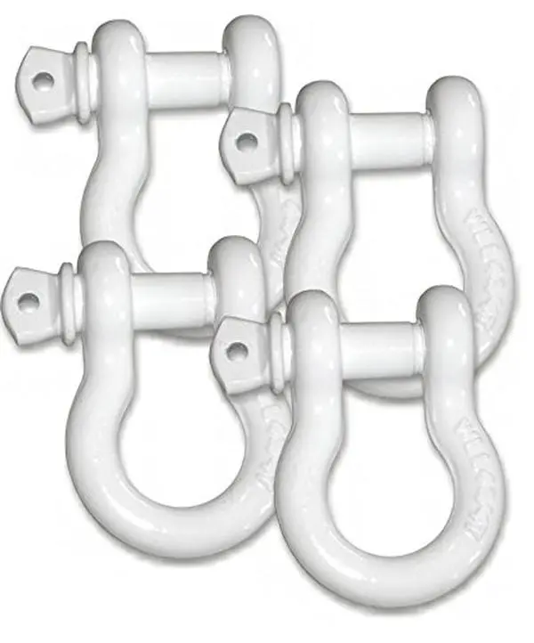 BILLET4X4 7/8 inch X-Large D-Shackles 6-1/2 TON – Super White Powdercoated (Set of 4) (4X4 Recovery)