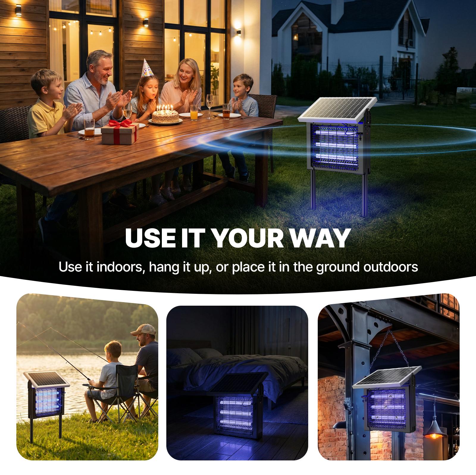 OGERY 3500V Solar Bug Zapper, High Power Cordless Mosquito Zapper with Smart Light Sensor, Dual Solar & USB Rechargeable Insect Killer for Patio, Garden, Backyard, Outdoor Use #Summervibes OGERY 3500V Solar Bug Zapper, High Power Cordless Mosquito Zapper with Smart Light Sensor, Dual Solar & USB Rechargeable Insect Killer for Patio, Garden, Backyard, Outdoor Use #Summervibes