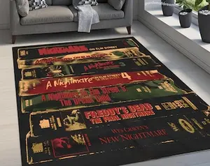 VHS Horror Movie Rug: Retro Nostalgic Style, Non-Slip