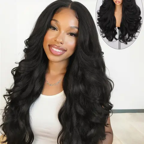 Yaki Curly V Part Wig 18/26 Inch, Synthetic Half Wig, Glueless U Part, Filp Curls, Curly Half Wigs for Black Women, Daily Party Use