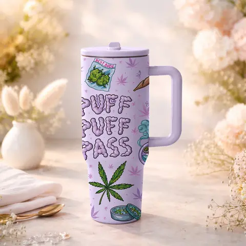 mikenda 40oz Funny, Trendy and Eye Catching Design, Stylish Tumbler, Big Capacity with Handle and Straw, Perfect Fun Gift for Friends.