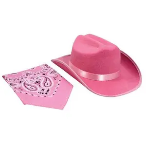 Aeromax CBP-HAT Jr. Cowboy Hat - Pink with Bandanna