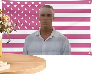 $7  Drew Pink American Starkey Tapestry Flag 3x5 Feet Wall Hanging College Dorm Wall Decor Room Flags Wall Art Poster Home Decor