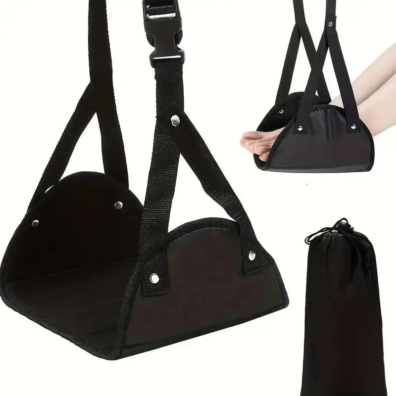 Portable Travel Foot Rest, Compact Size, Comfortable Relaxing Airplane Foot Hammock, Durable Nylon Material, Ideal for Office & Travel Use, Reduce Fatigue