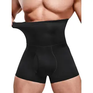 Men's Compression Shorts, Tummy Control Underwear, Thigh Slimmer - High Waist Body Shaper Shorts, Seamless Shapewear