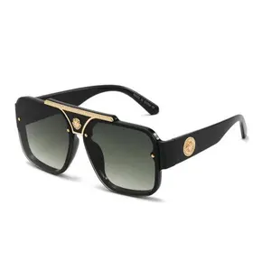 Oversized Aviators Flat Top  Sunglasses for Men Women Win