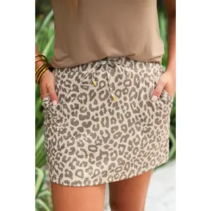 Bella Leopard Skort with Pockets