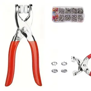 Snap Fastener Tool Kit with Pliers – 100pcs Snap Fasteners Set, Metal Snap Button Tool for Leather, Fabric, DIY Crafts | Durable Snap Tool & Snap Fasteners Kit