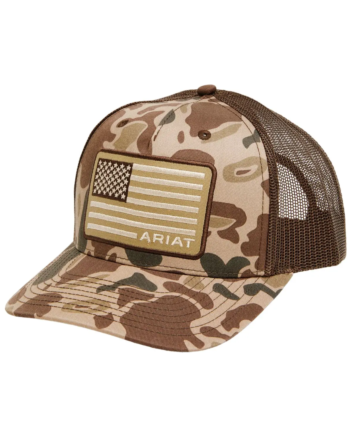 Ariat Men's Men'S Camo American Flag Patch Ball Cap - A300089802