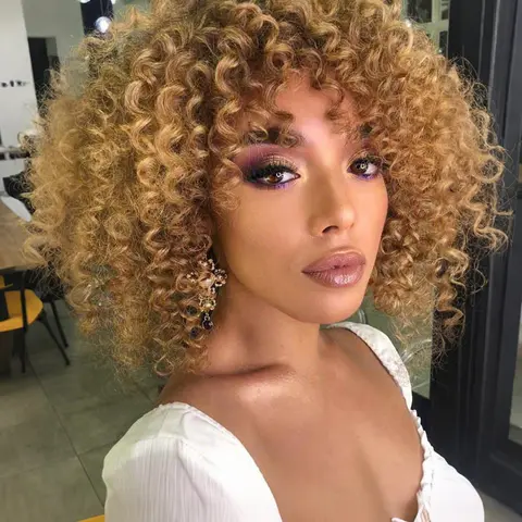 12 Inch Curly Wigs for Women, Deep Curly Wig, Gorgeous Fluffy Wigs with Bangs, Synthetic Full Machine Wigs for Party, Daily Use, Fluffy Effortless Wig