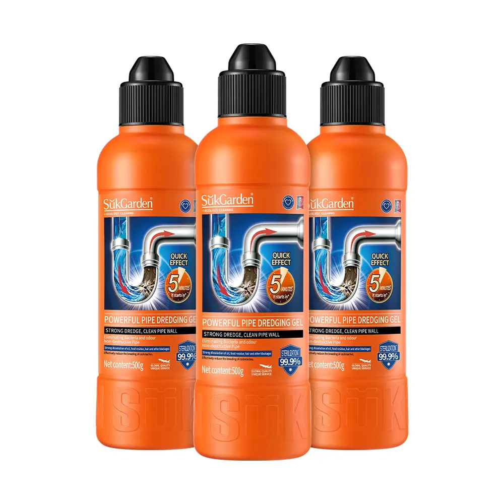 Sukgarden Liquid Hair Drain Clog Remover & Cleaner, 3 Bottles 1500ML Gel Drain Clog Remover And Cleaner, For Toilets, Sinks, Tubs
