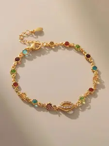 Fashionable Dopamine Color Zircon Lip Bracelet, Simple Design Elegant Women's Jewelry, Daily Wear Versatile Gift for Her, Exquisite Trendy Bracelet, Cubic Zirconia Bracelet