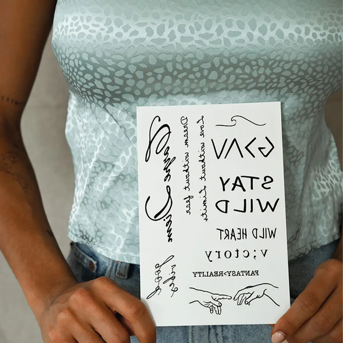 Motivation Tattoo Pack – Inspirational Aesthetic Fine Line Temporary Tattoos