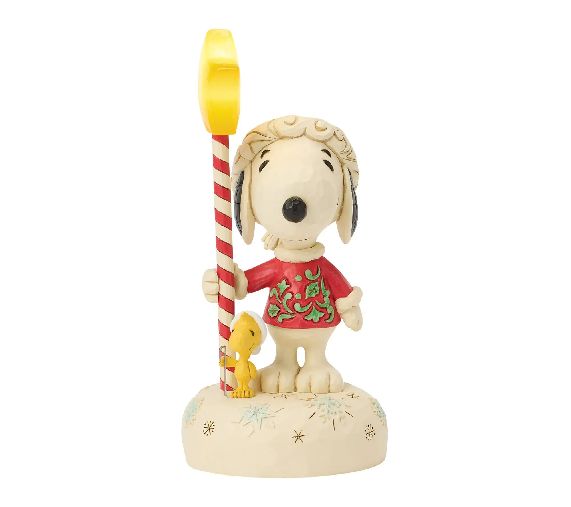 Jim Shore Peanuts Snoopy Light Up Star Staff Figurine 7in H