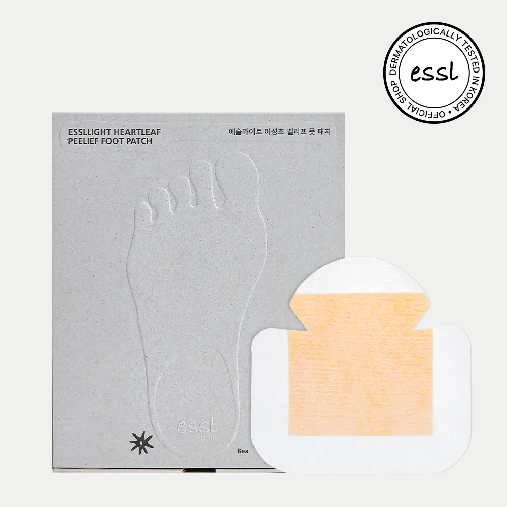 [Renewal] essl LIGHT Heartleaf Peelief Foot patch 1box 8ea | Removing Dry, Cracked, and Dead Skin | Peeling Patch | Exfoliant for Peeling Off Calluses | Korean Skincare