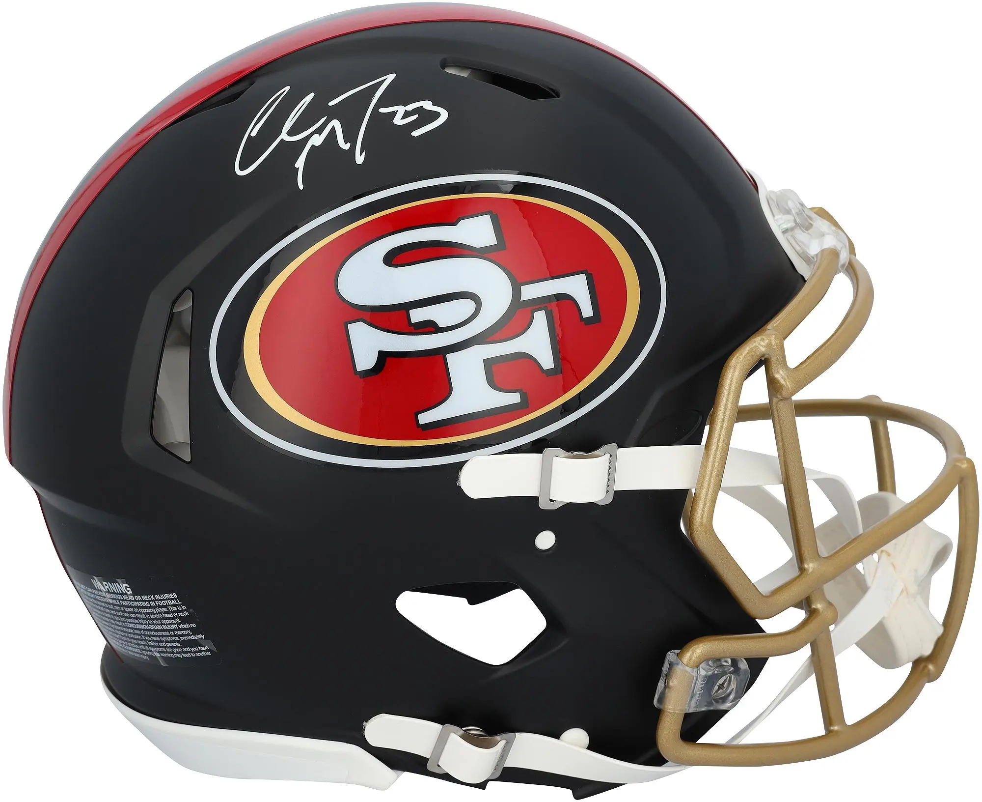 Christian McCaffrey San Francisco 49ers Autographed Riddell Rivalry Speed Authentic Helmet - Fanatics Authentic Certified