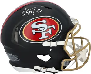 Christian McCaffrey San Francisco 49ers Autographed Riddell Rivalry Speed Authentic Helmet - Fanatics Authentic Certified