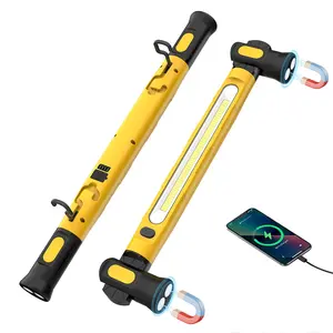 Work Light, 3000LM Bright LED Work Lights, 5200mAh Rechargeable Magnetic Underhood Work Light with Hooks, Cordless Battery Powered Mechanic Light for Car Repairing/Inspection/Garage/Workshop/Emergency