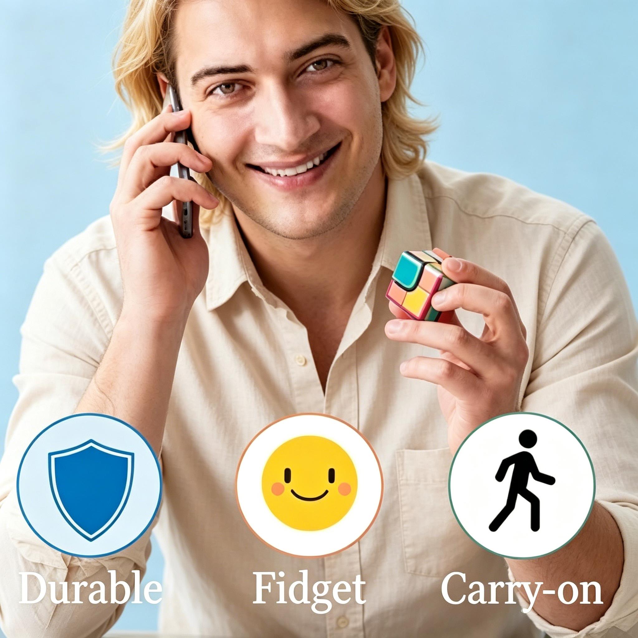 Fidget Spinner Cube Toys for Adults & Teens, Metal EDC Cool Desk Gadget, Anxiety Stress Relief Sensory Fidget Toy, ADHD Finger Toy, Easter Basket Stuffers & Valentine Gift for Boys