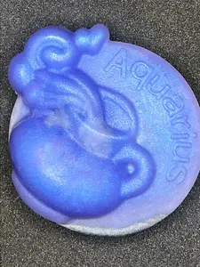 Aquarius Soap, Crystal Inside Soap, Gemstone Soap, Watermint and Clementine Scent, Zodiac Soap, Horoscope Gift, Vegan Bar Soap, Astrology Body Care Body Wash