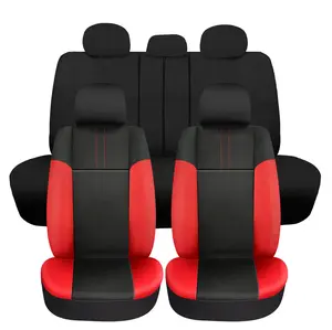 Polyester Car Seat Covers Set,Front & Rear Car Seat Cover Full Set,Rear 40/60、50/50、60/40 Split Bench Zipper Design,Universal Fit Interior Accessories For Cars