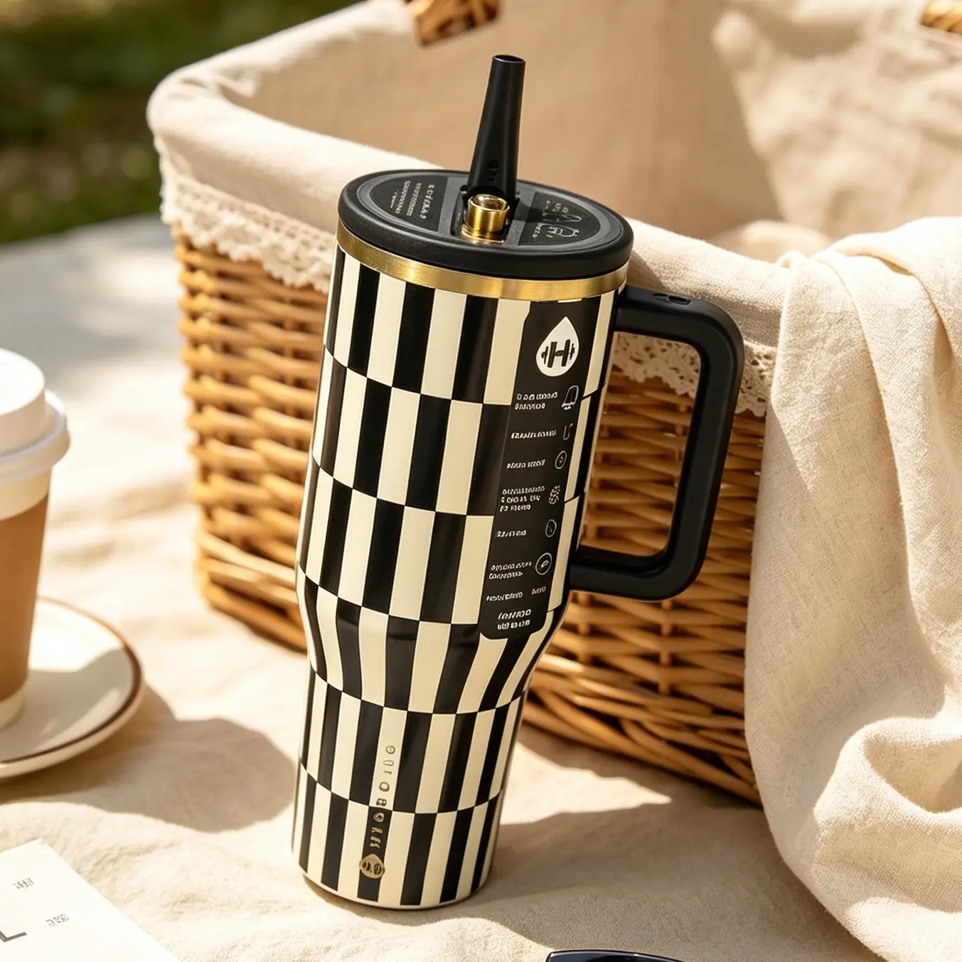 HYDROJUG Stainless Steel Leakproof Vacuum Flask - Heat-Resistant, Anti-Scalding, Explosion-Proof, Sealed Spout, Handle, Extra Straw, Compact and Convenient, Large Capacity, Ideal for Long Drives, European-American Style Kitchenware Drinkware