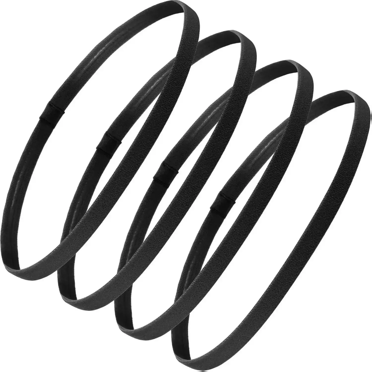 4 Pieces Elastic Sports Headbands Thick Non-Slip Hair Bands for Women and Men