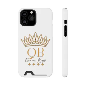 Queen Boss White Phone Case With Card Holder--TM
