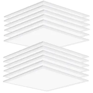 SEURON 12Pack 2x2FT 5800Lumens Integrated LED Panel Light 5000K Daylight White 45W 100-277V 0-10V Dimmable ETL Listed 12Pack Supplier Warranty Lamp Offices Energy Efficient Schools Shopping Malls Lamp