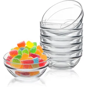 3.5-Inch 4-Ounce Small Glass Bowl, Mini Glass Container, Baking Dish, Prep, Pinch Bowl, Stackable Condiment Container, for Prep, Sauce, Nuts, Snacks, Candy, Meal Prep Bowl, Dessert Bowl