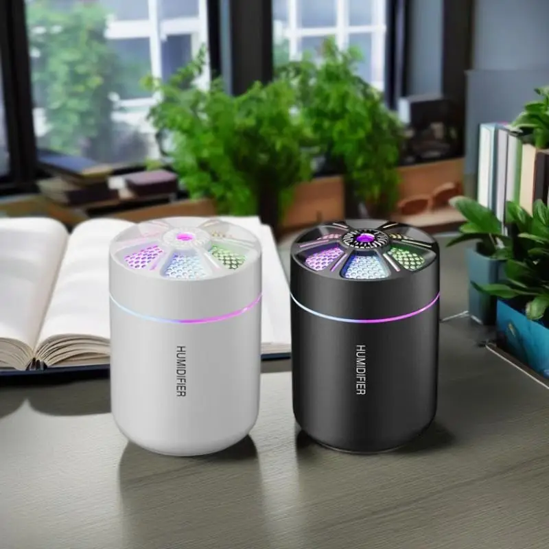 Portable Intelligent Humidifier, USB Power Supply Cold Fog Humidifier for Living Room Bedroom, with LED Lights, Intelligent Constant Humidity, Water S