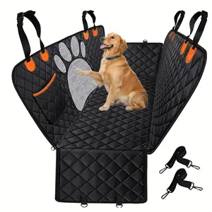 Premium Dog Car Seat Cover - Waterproof, Breathable Mesh Window, Side Zipper, Door Protection, Universal Fit, Hammock with Side Flaps, Durable, Easy to Clean, and Machine Washable, for Cars Trucks and SUVs